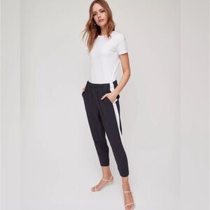 Aritzia Babaton Dexter Pant in Black with White Stripe XS